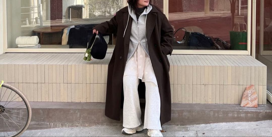 トリトリ★ZARA★ザラ★ソフトオーバーサイズコート★ブラウン★XL