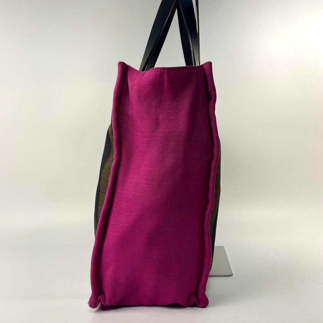 【希少】フェンディ トートバッグ ペカン柄 8BH252 ナイロンキャンバス