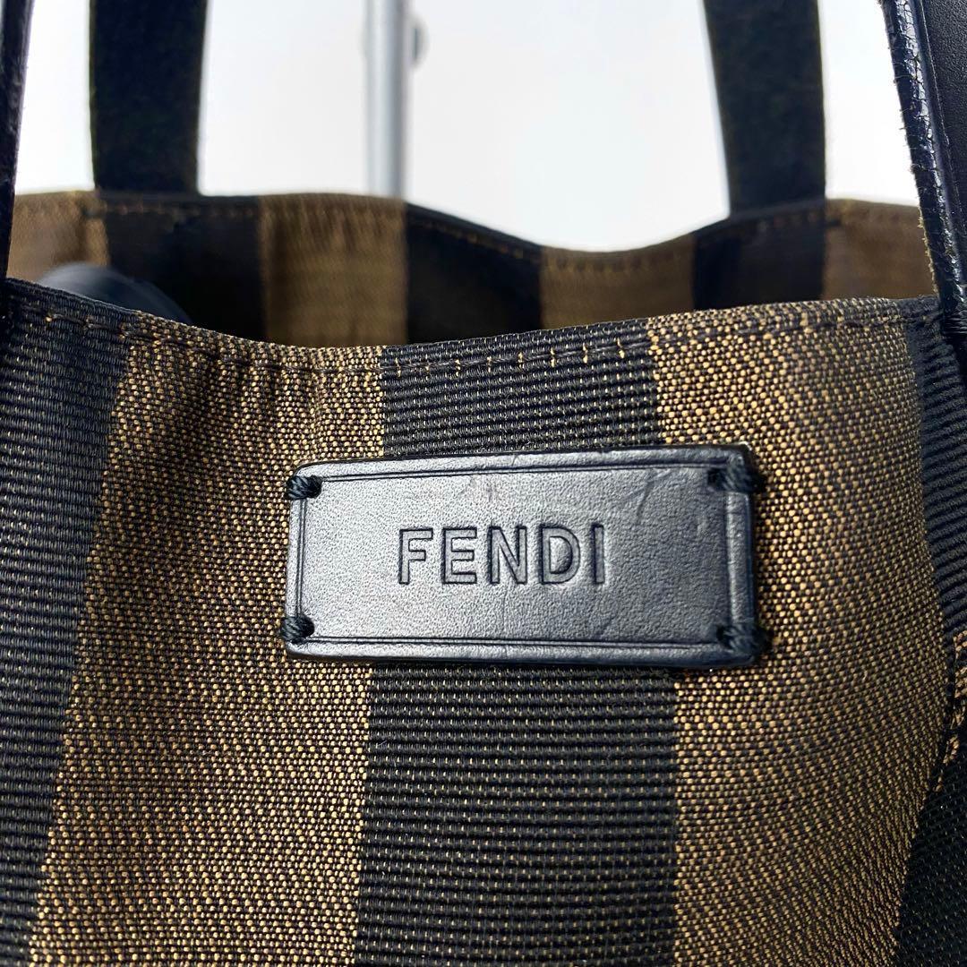 【希少】フェンディ トートバッグ ペカン柄 8BH252 ナイロンキャンバス