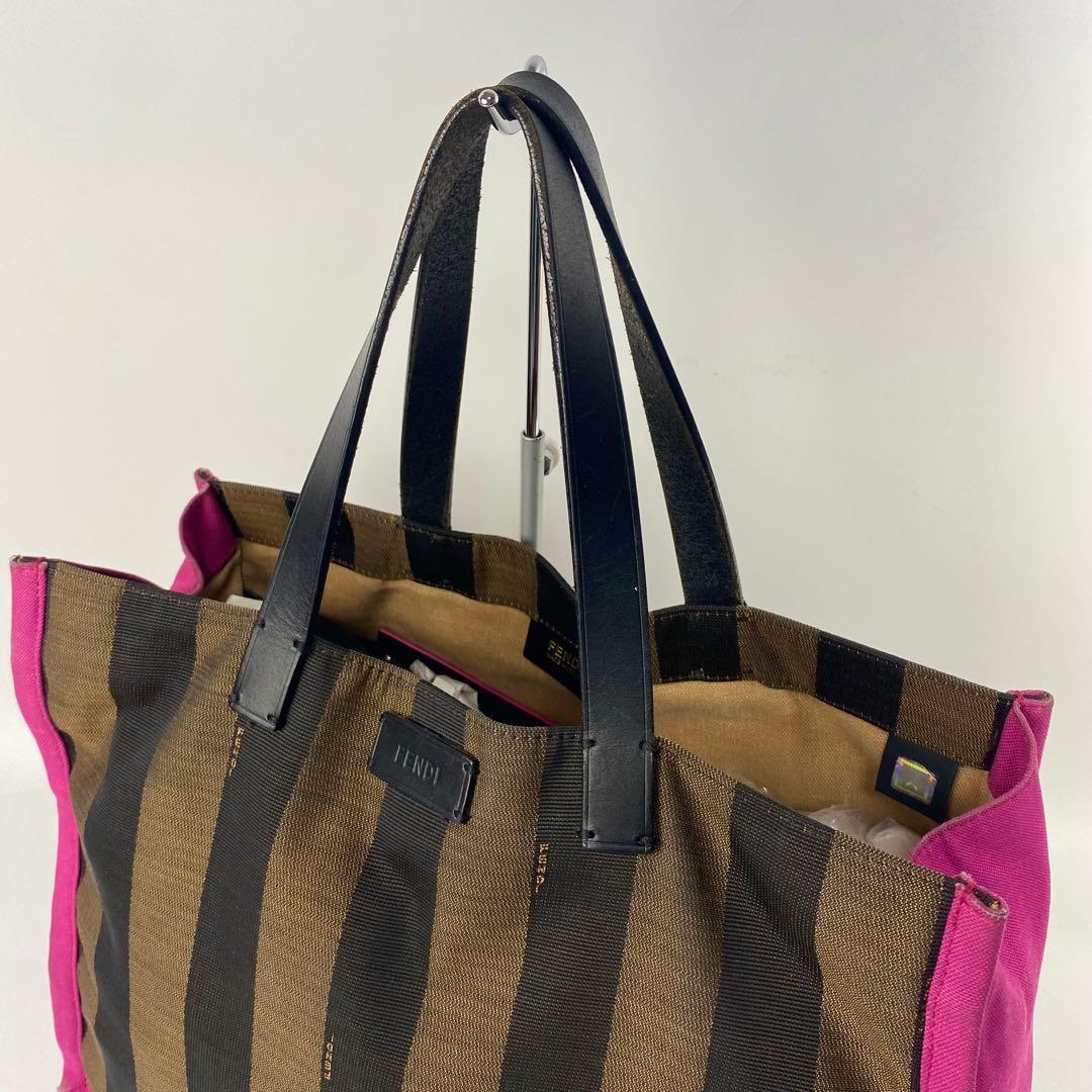 【希少】フェンディ トートバッグ ペカン柄 8BH252 ナイロンキャンバス