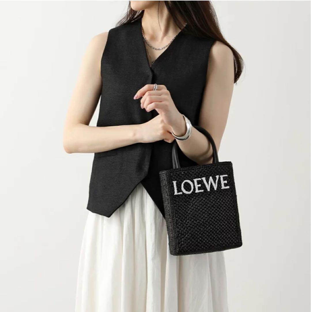 ロエベLOEWE ラフィア　トートバッグ　ショルダー　ロゴ