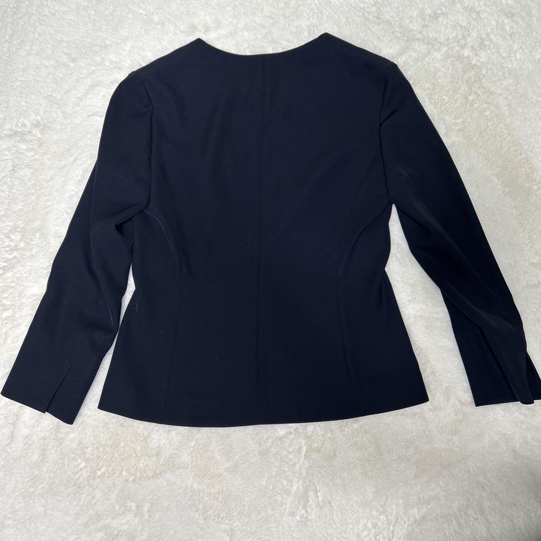 ✨美品✨UNTITLED スカートスーツ ノーカラー ネイビー 1サイズ 洗える