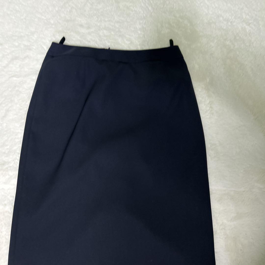 ✨美品✨UNTITLED スカートスーツ ノーカラー ネイビー 1サイズ 洗える