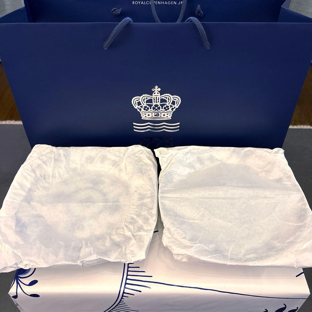 ♡未使用品♡ロイヤルコペンハーゲン ブルーブルーテッド プレート ペア 19㎝