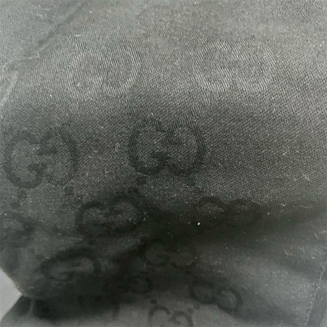 値下げ❗️タグ付きGUCCI GG柄ストールマフラー　ブラック　メンズ　レディース