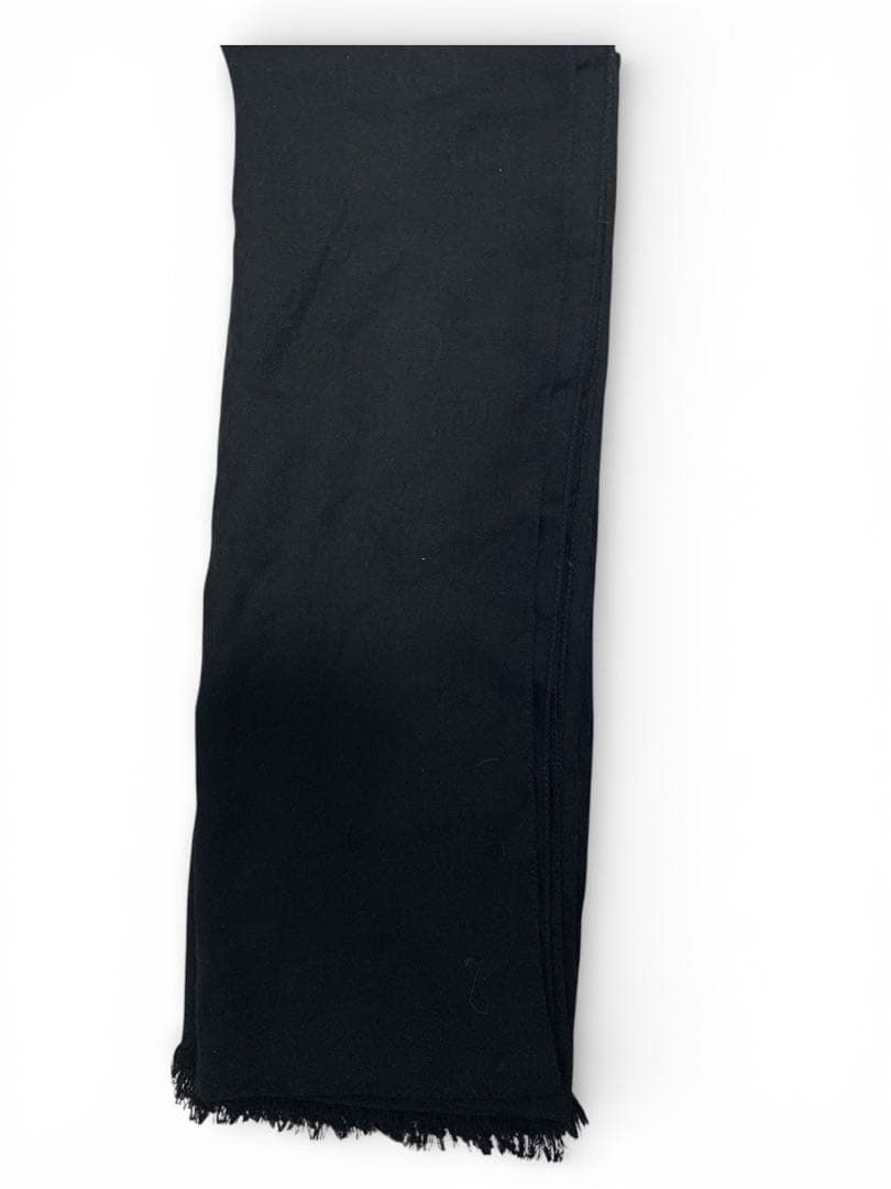 値下げ❗️タグ付きGUCCI GG柄ストールマフラー　ブラック　メンズ　レディース