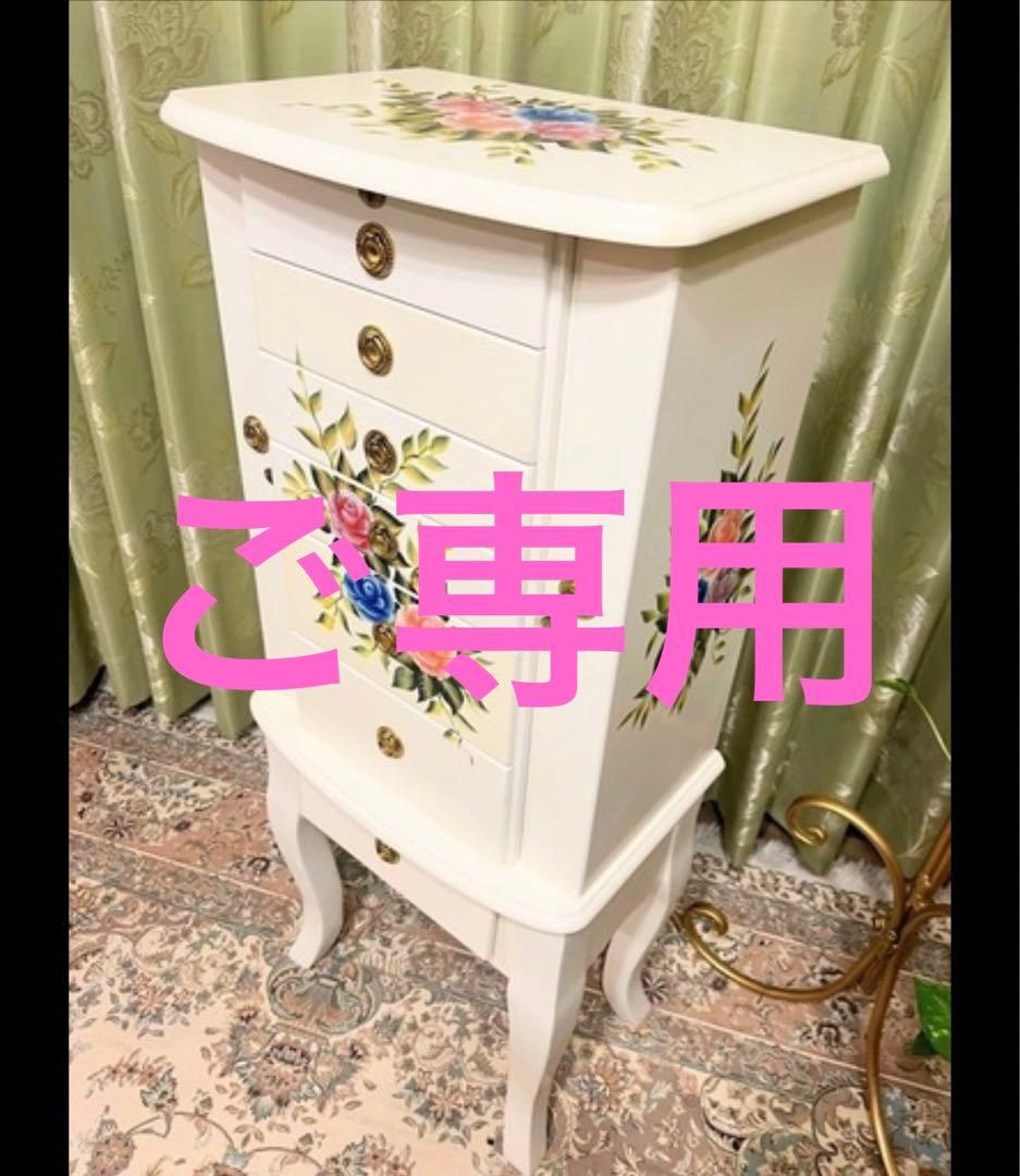 ＜英国製＞優雅トールペイントのバラたち♪ロマンチックなジュエリーチェスト