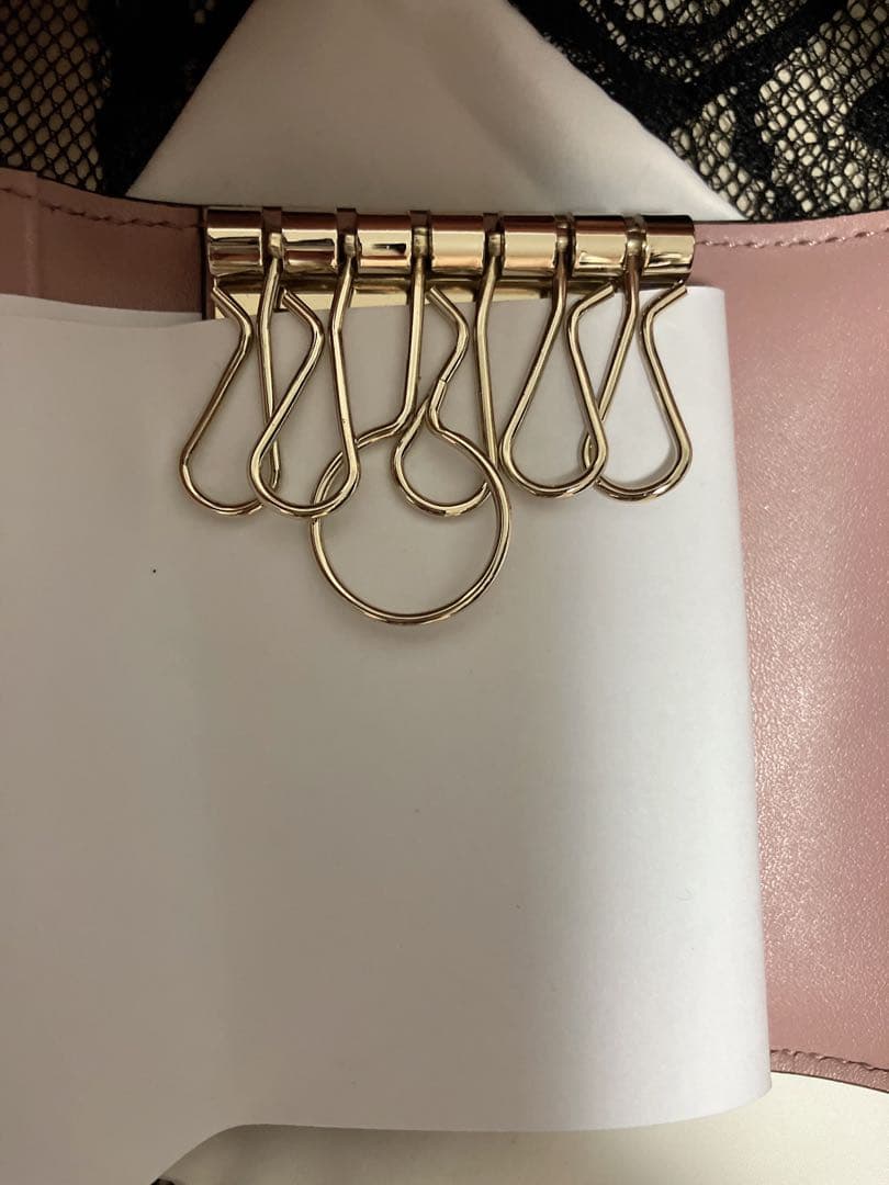 GUCCI GGパターン ピンクレザーキーケース