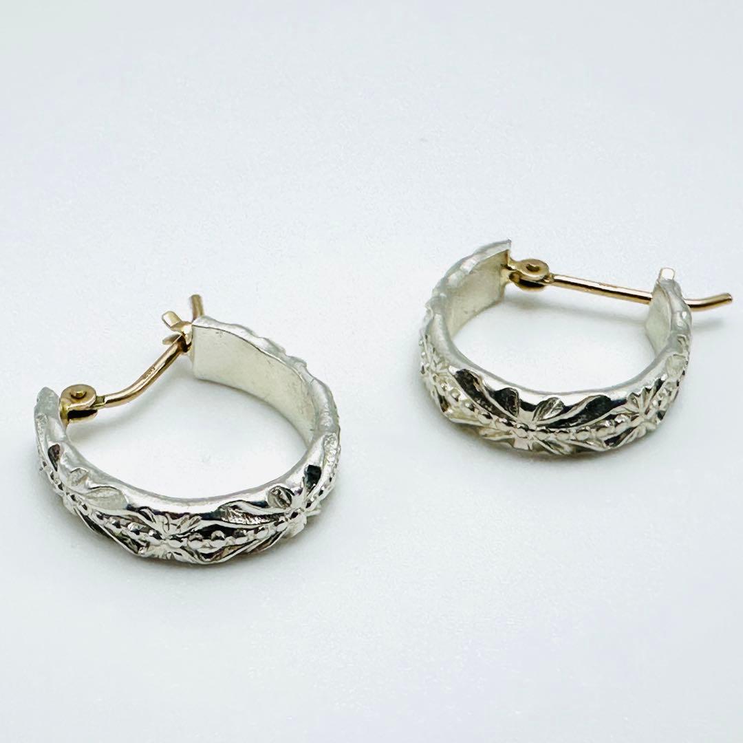 現行品　agete シルバーピアス（S） フープ　シルバー　K10