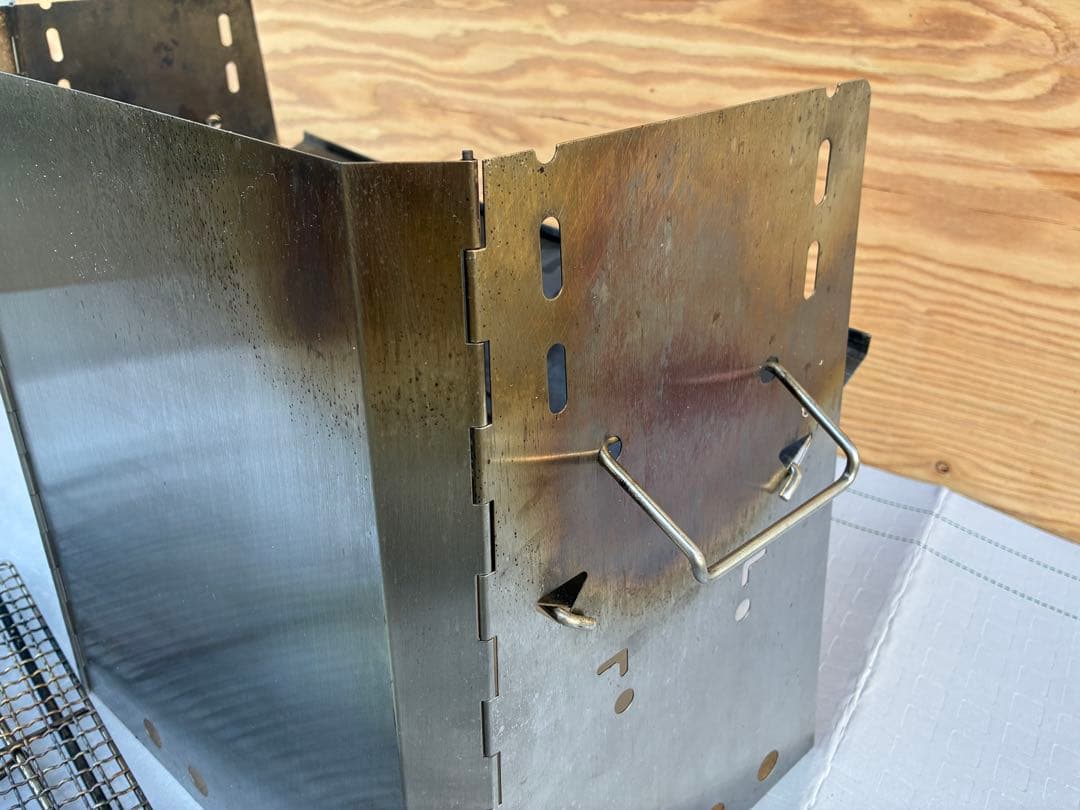 ユニフレーム 薪グリルラージ 、ブリッジ、ハンドメイド車載ケース付き