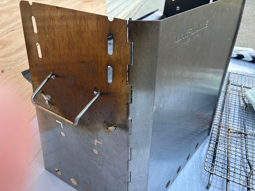 ユニフレーム 薪グリルラージ 、ブリッジ、ハンドメイド車載ケース付き