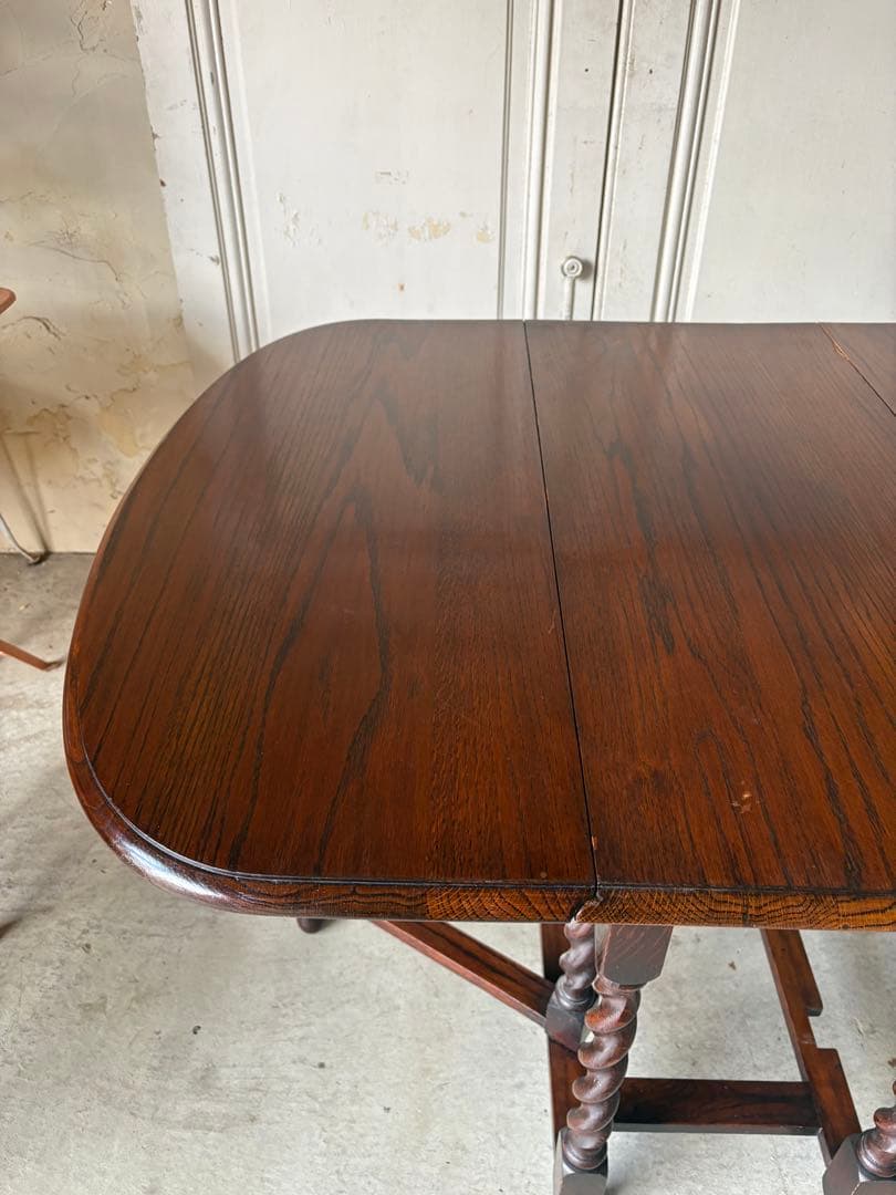 ゲートレッグテーブル/オーク/スピンドルレッグ