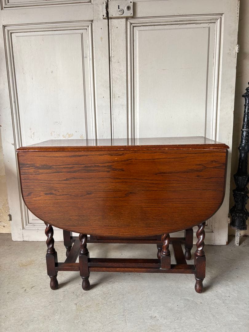 ゲートレッグテーブル/オーク/スピンドルレッグ