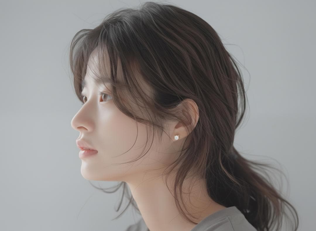 【新品／鑑別書付き】K18 ラボグロウンダイヤモンド ピアス 0.46ct