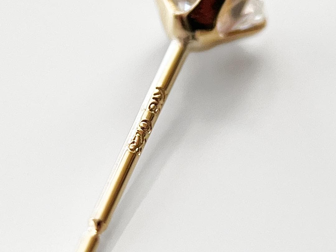 【新品／鑑別書付き】K18 ラボグロウンダイヤモンド ピアス 0.46ct