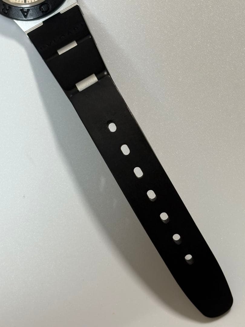 【美品】ブルガリ アルミニウムAL29A アルミラバー レディース腕時計