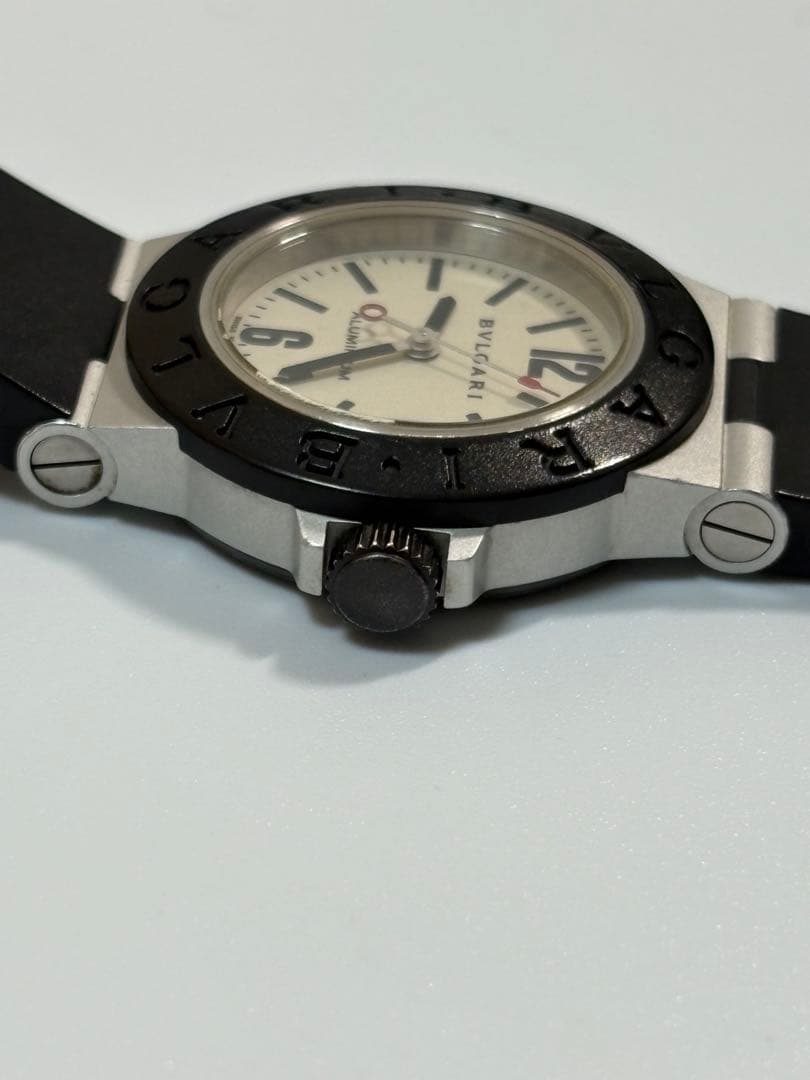 【美品】ブルガリ アルミニウムAL29A アルミラバー レディース腕時計