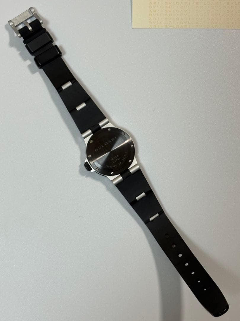【美品】ブルガリ アルミニウムAL29A アルミラバー レディース腕時計