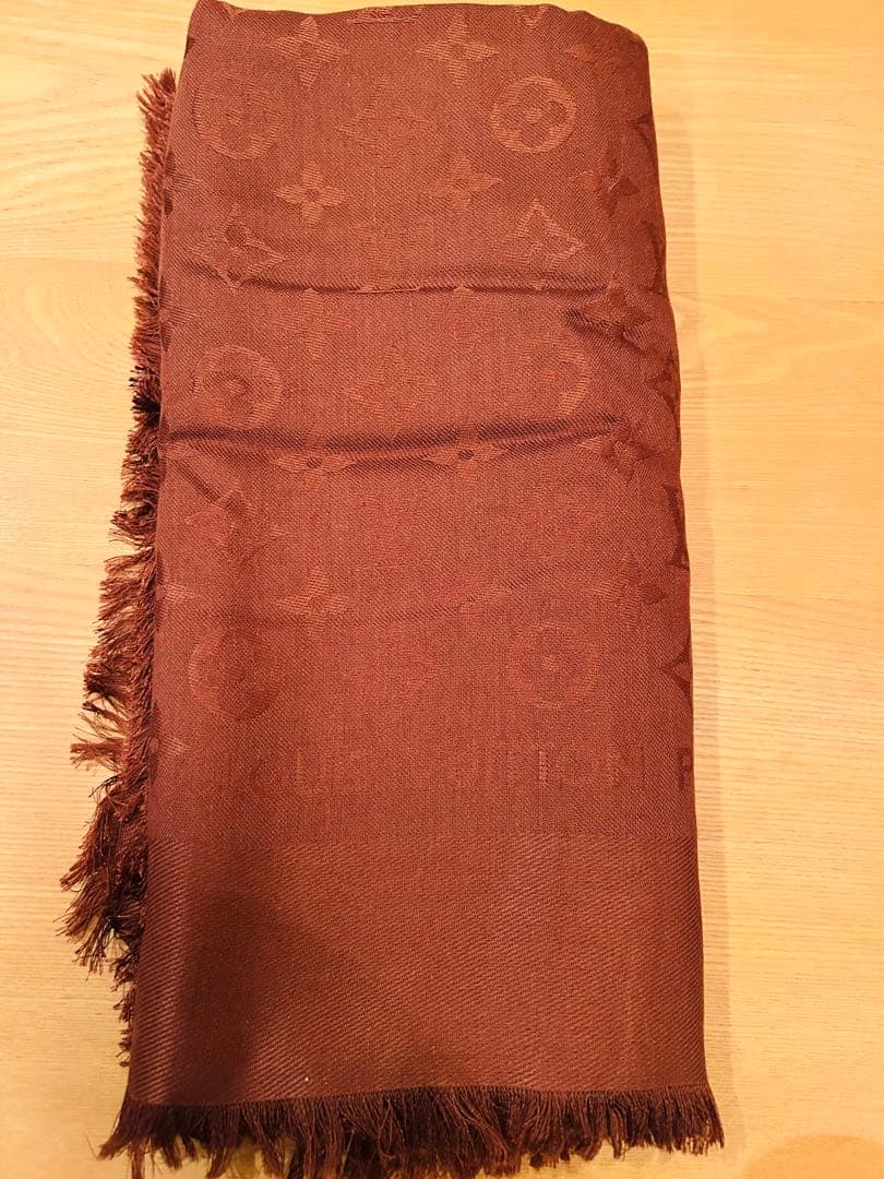 LOUIS VUITTON ブラウン モノグラム 大判ストール
