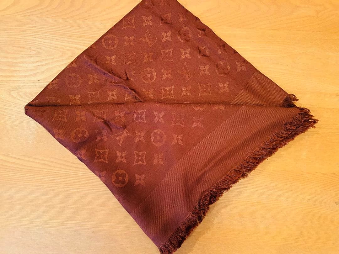 LOUIS VUITTON ブラウン モノグラム 大判ストール