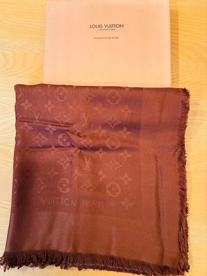 LOUIS VUITTON ブラウン モノグラム 大判ストール
