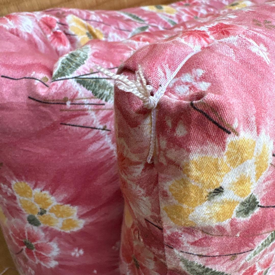 綿組布団　掛け・敷き布団セット（ピンク系）和風レトロ