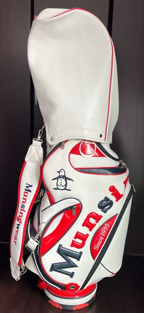 Munsingwear キャディバッグ ホワイト/レッド