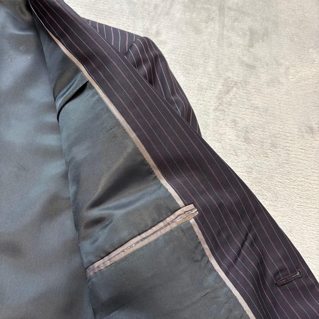 美品✨52 XXL位 ジョルジオアルマーニ セットアップスーツ ストライプ 紺