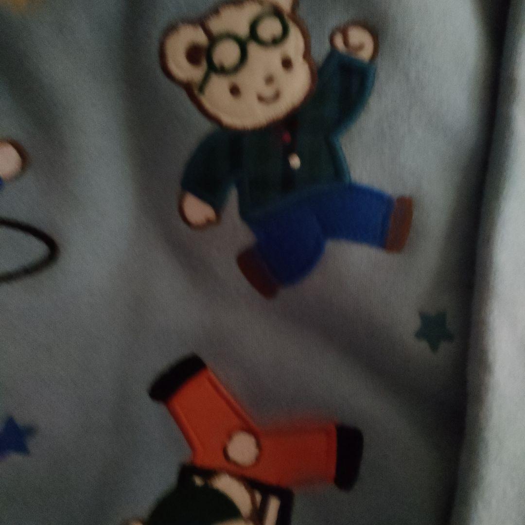 ファミリア水色 クマアップリケ トレーナー