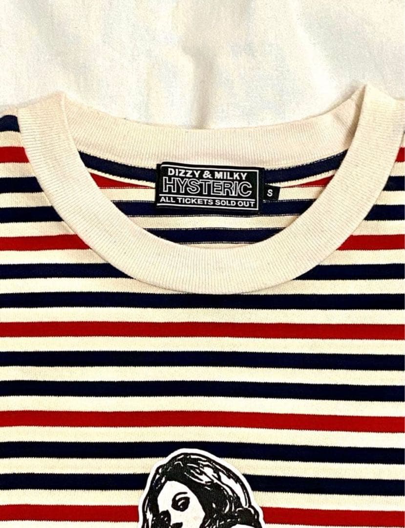 ヒステリックグラマー VIXEN GIRLボーダー長袖Tシャツ Sサイズ