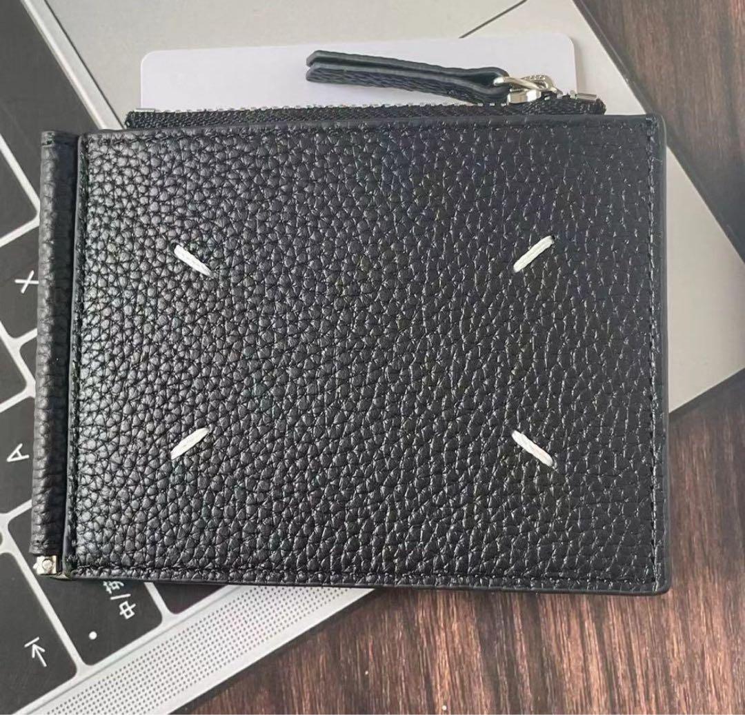 Maison Margiela ブラックレザーマネークリップ 黒