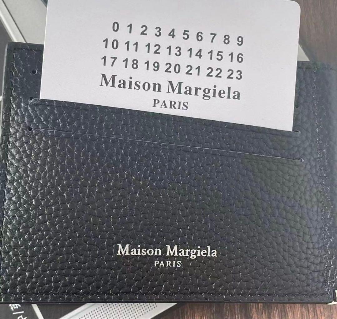 Maison Margiela ブラックレザーマネークリップ 黒