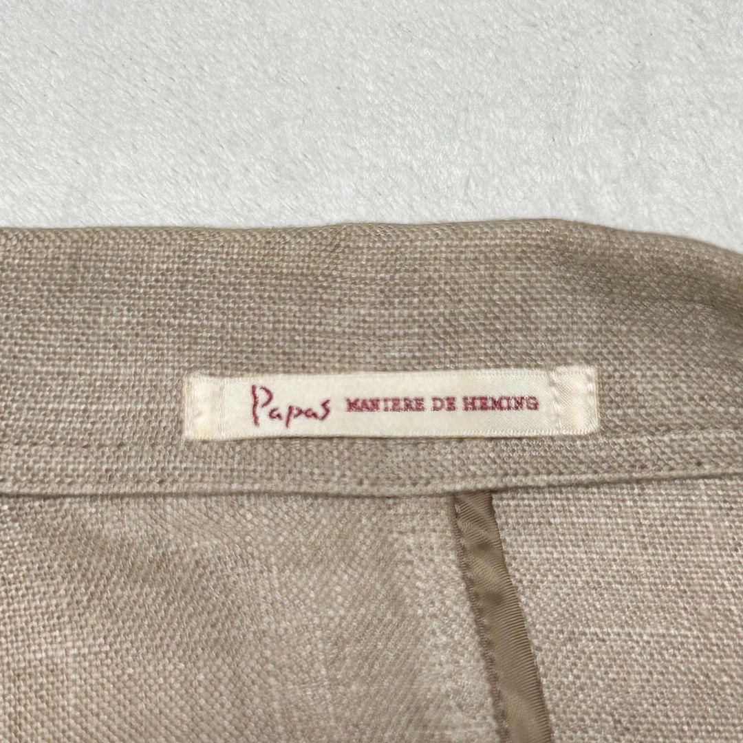 PAPAS パパス リネン 100% サマー テーラード ジャケット 50 L