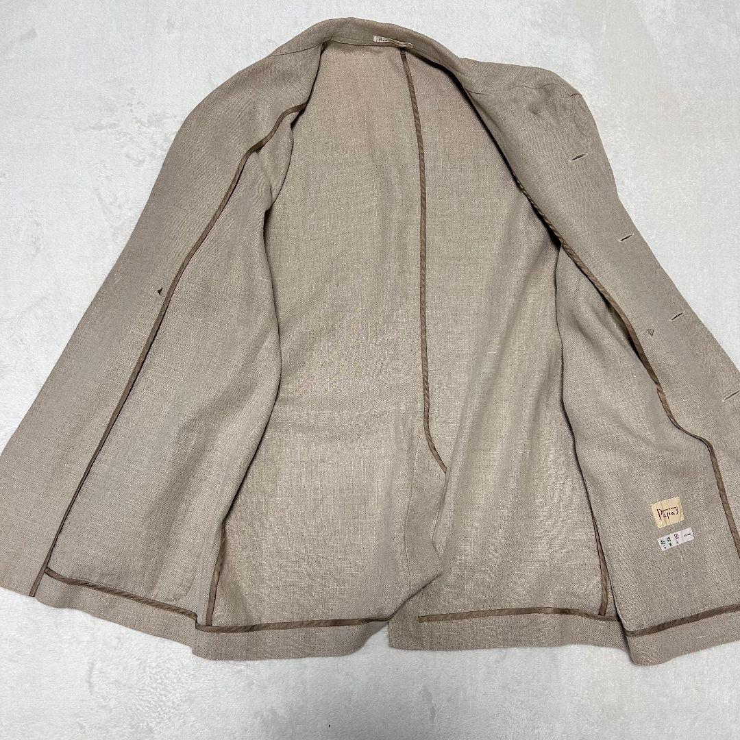 PAPAS パパス リネン 100% サマー テーラード ジャケット 50 L