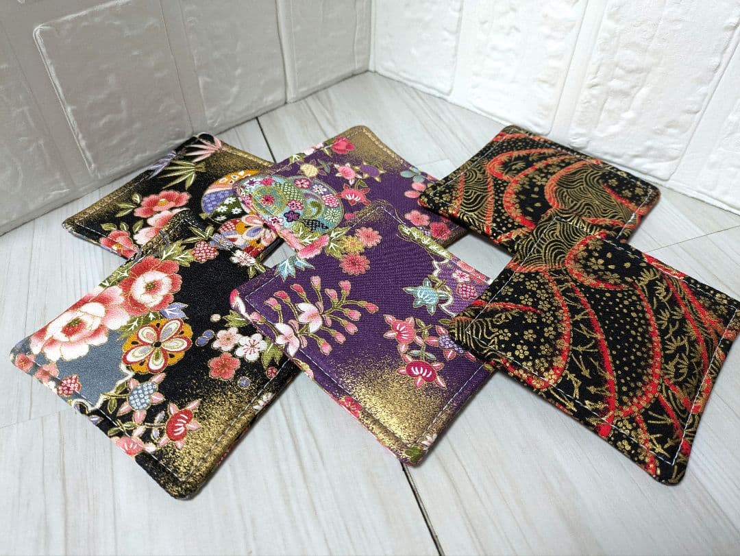 ハンドメイド【927】リバーシブル布コースター50枚セット