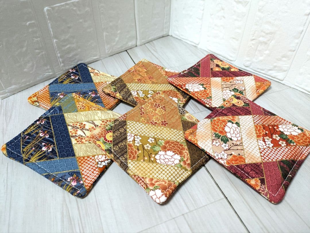 ハンドメイド【927】リバーシブル布コースター50枚セット