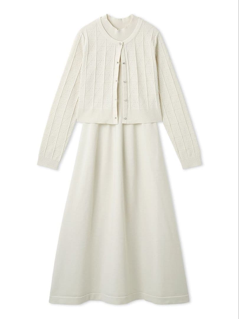 CELFORD（セルフォード）プレートパターンニットセットアップアイボリー38