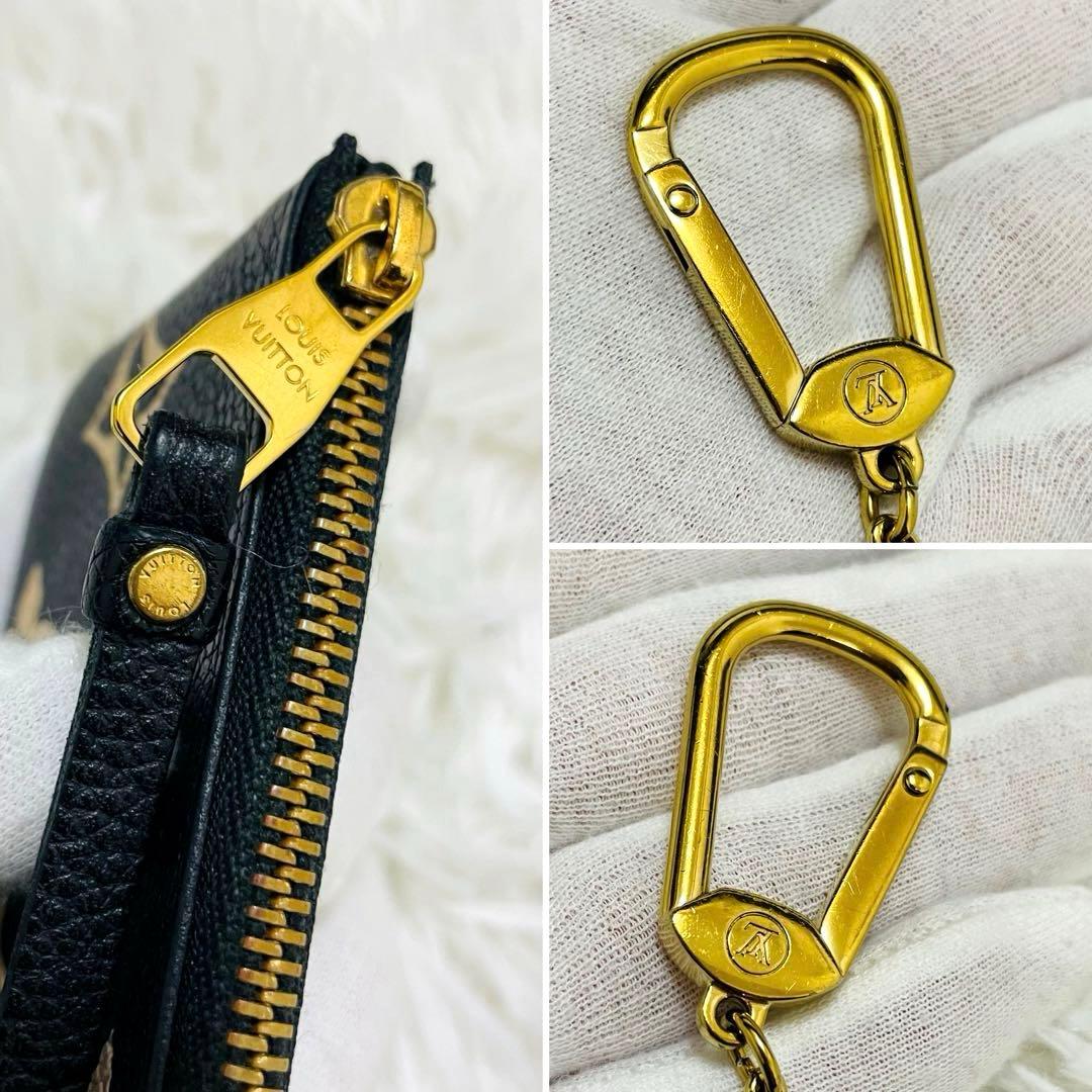 極美✨ルイヴィトン ケース ポシェットクレ アンプラント レザー ブラック