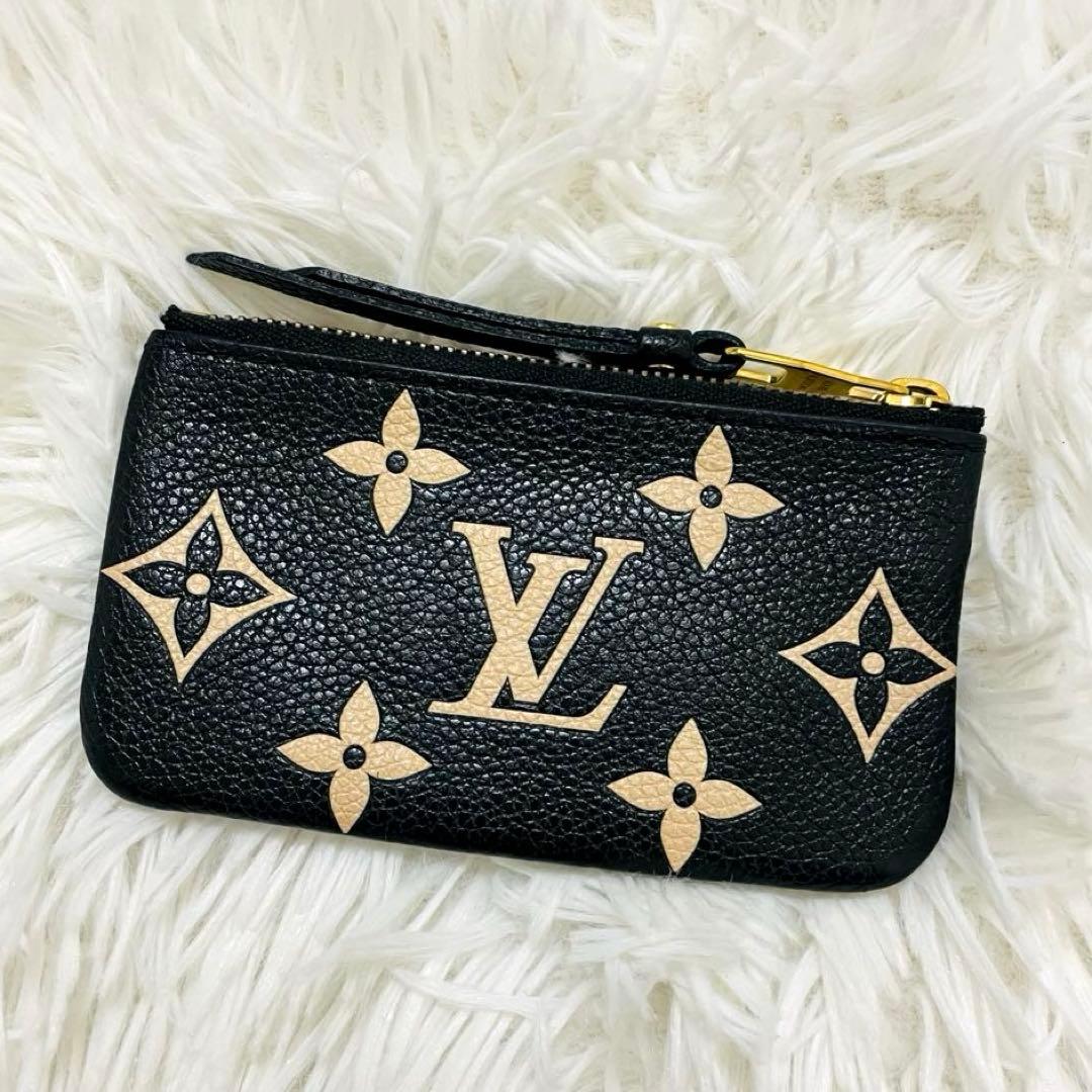 極美✨ルイヴィトン ケース ポシェットクレ アンプラント レザー ブラック