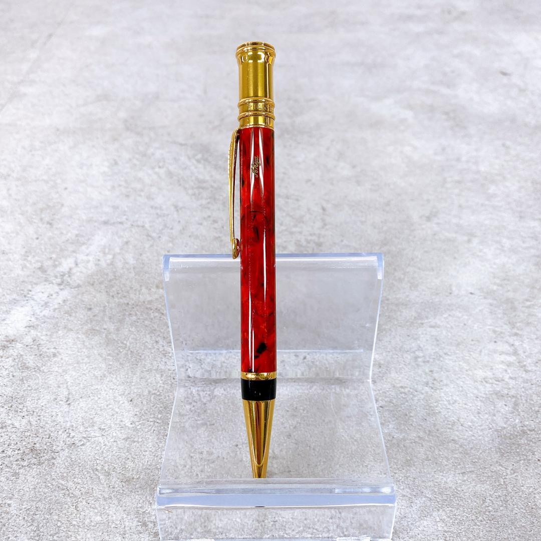 PARKER パーカー デュオフォールド 赤マーブル ゴールドカラーボールペン