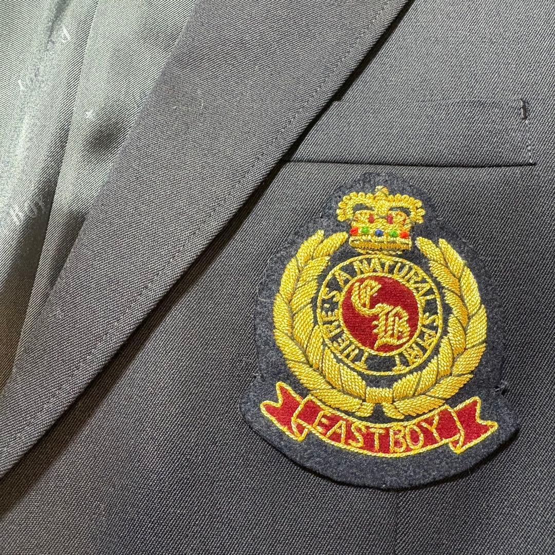美品✨イーストボーイ 11号 紺ブレ エンブレム 金ボタン ネイビー 裏地ロゴ