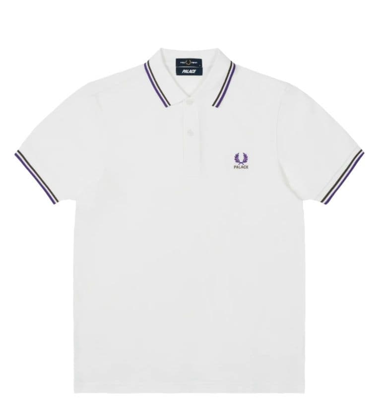トップス PALACE FRED PERRY SHIRT WHITE