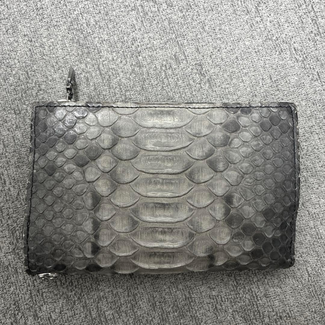 アルテミスクラシック　グレーパイソンミディアムウォレット