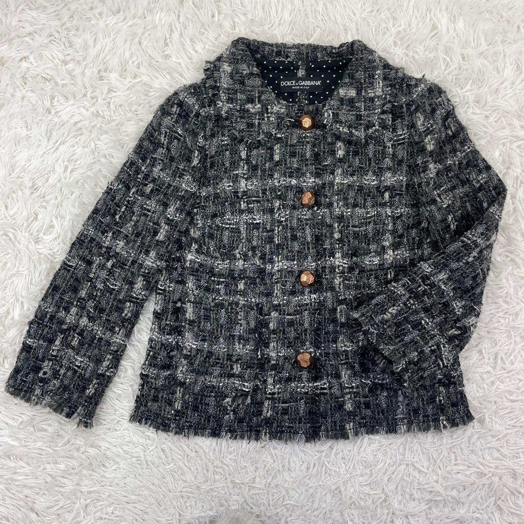 DOLCE&GABBANA/ドルチェ&ガッパーナ、ツィードジャケット、軽量、36