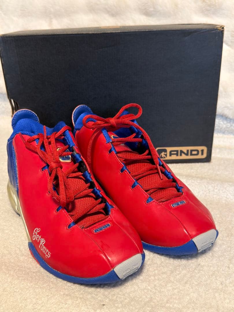 AND1 バスケットボールシューズ 赤青