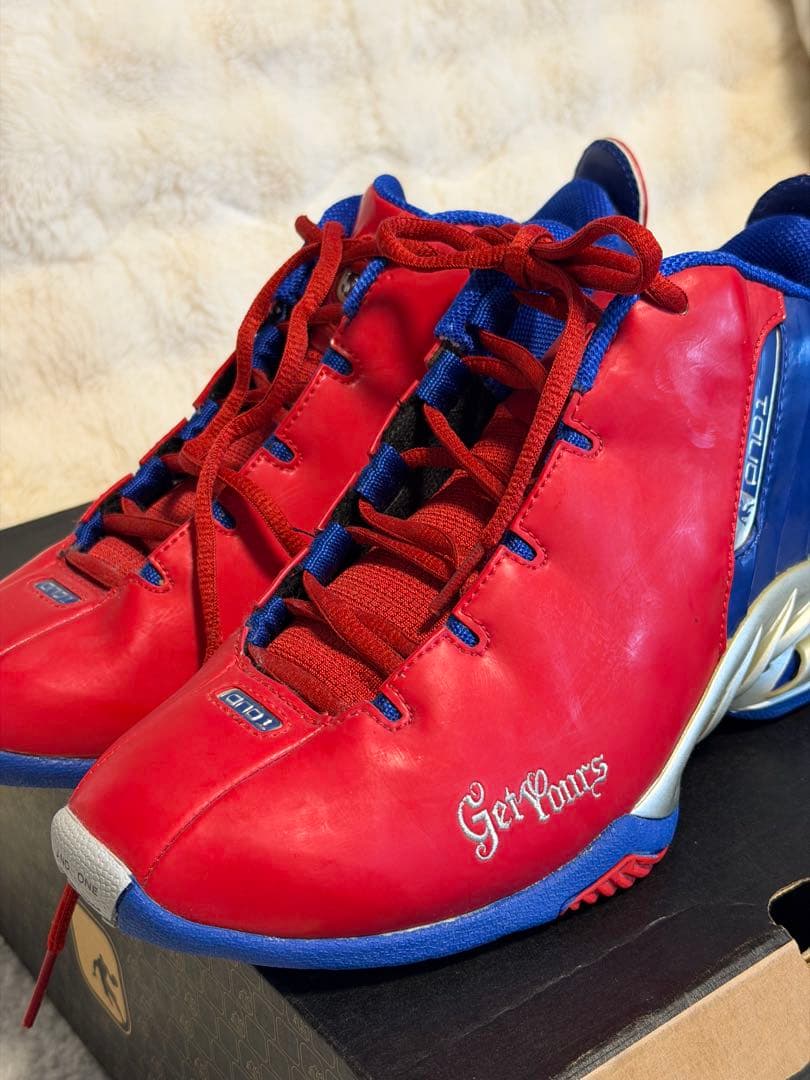 AND1 バスケットボールシューズ 赤青