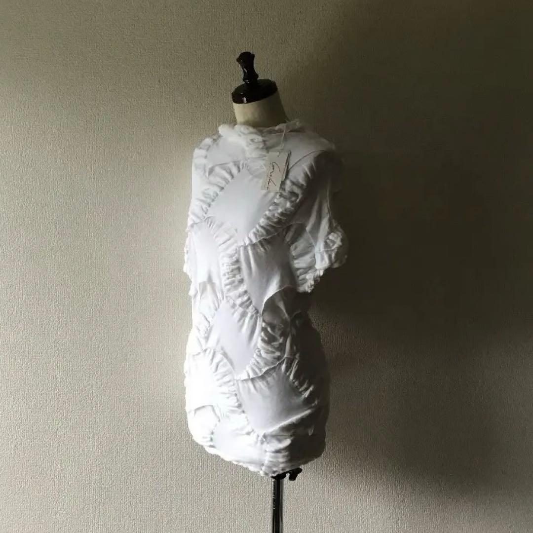 【ie】センソユニコ ホワイト 皺加工 半袖Tシャツ