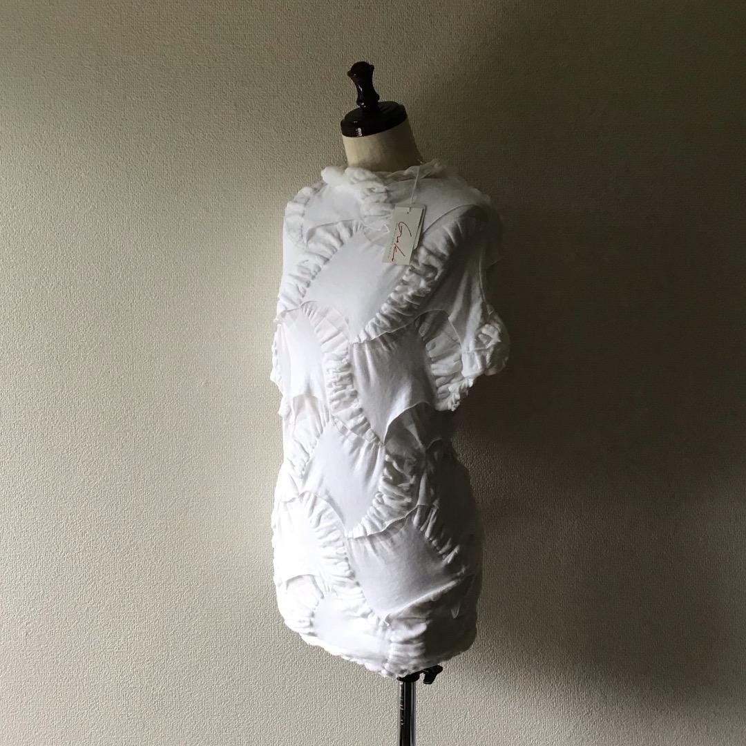 【ie】センソユニコ ホワイト 皺加工 半袖Tシャツ