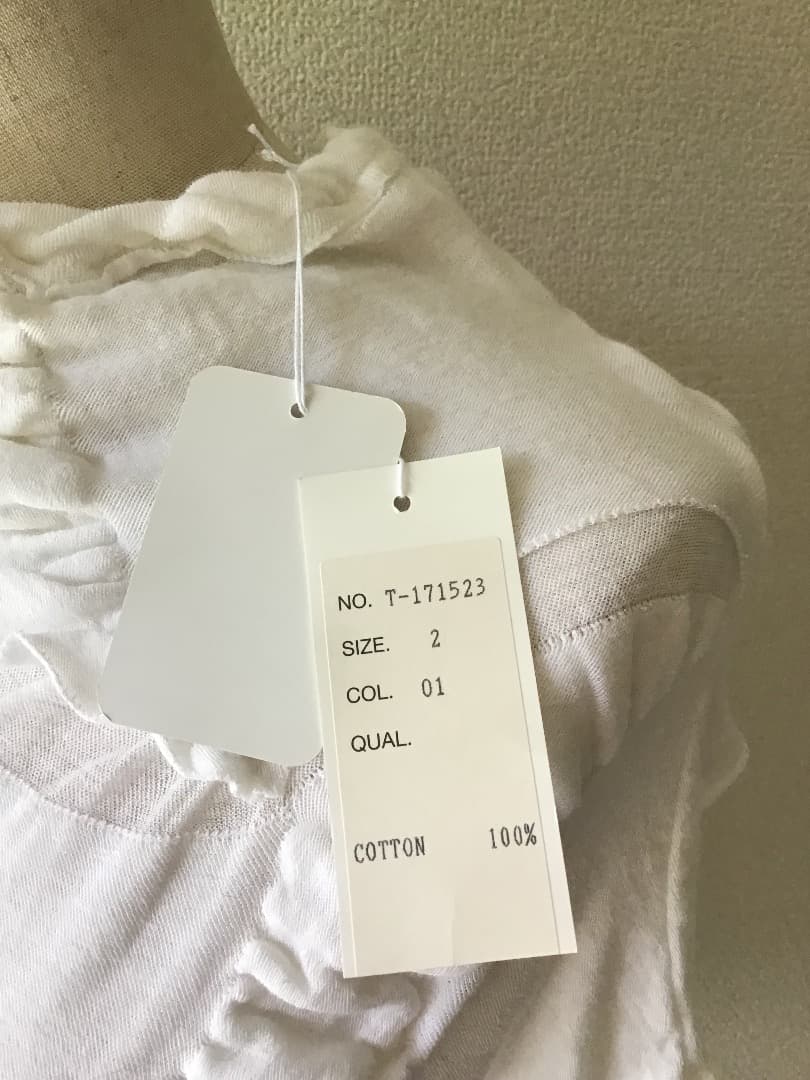 【ie】センソユニコ ホワイト 皺加工 半袖Tシャツ