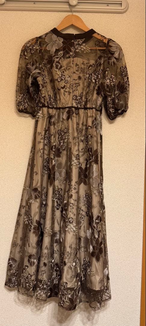 Kana シック フラワー刺繍 パーティー ドレス 結婚式 オケージョン